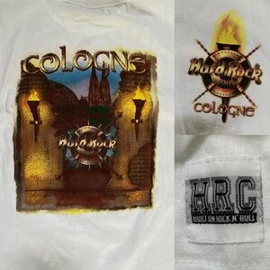 VINTAGE Hard Rock Cafe Cologne/Köln, Germany location. 100% cotton WHITE